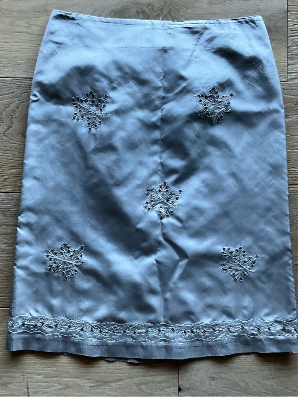 Arden B Light Blue Embroidered Pencil Skirt